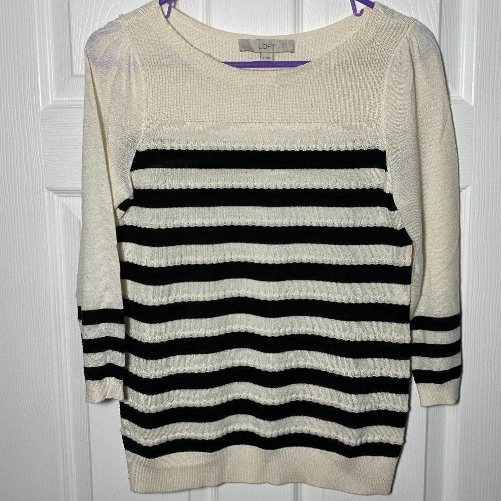 LOFT 3/4 Length Sleeve Knit Sweater Size Small